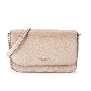 NEW Kate Spade Glitter Crossbody Bag in Rose Gold